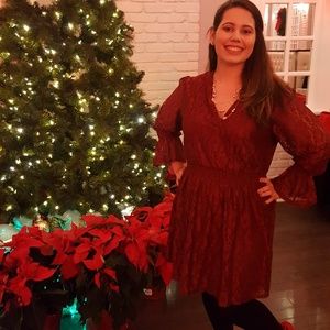 Red Bell Sleeve Lace Dress (Disney)